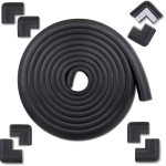 Vee Seven Premium Baby Safety Edge Guard & Corner Guards Kit - Extra Thick 3.5cm x 1.2cm - 4 Meter Roll with 8 Pre-Taped Corners - Black Color | Food-Graded | Shock Absorbing - Babyproof Your Home Safely!"