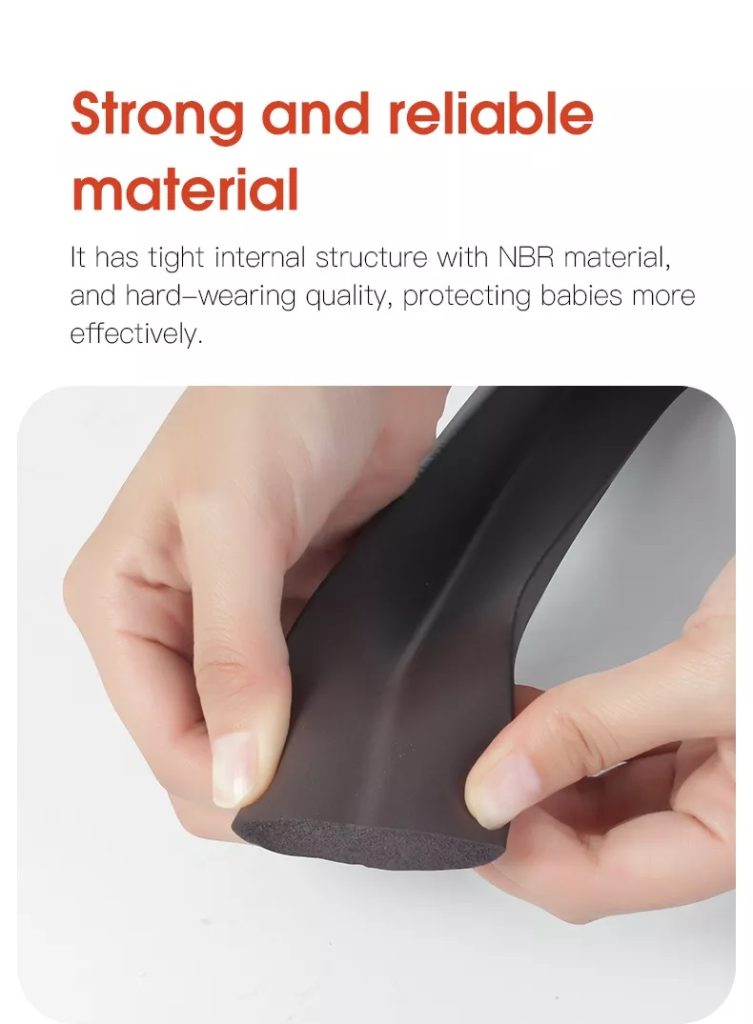 Vee Seven Premium Baby Safety Edge Guard & Corner Guards Kit - Extra Thick 3.5cm x 1.2cm - 4 Meter Roll with 8 Pre-Taped Corners - Black Color | Food-Graded | Shock Absorbing - Babyproof Your Home Safely!"