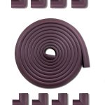 Vee Seven Premium Baby Safety Edge Guard & Corner Guards Kit - Extra Thick 3.5cm x 1.2cm - 4 Meter Roll with 8 Pre-Taped Corners - Brown Color | Food-Graded | Shock Absorbing - Babyproof Your Home Safely!"