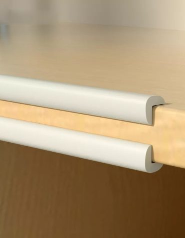 Vee Seven Child Protective Edge Guard & Corner Guards Kit - Extra Thick 3.5cm x 1.2cm - 4 Meter Roll with 8 Pre-Taped Corners - White Color | Food-Graded | Shock Absorbing - Babyproof Your Home Safely!"