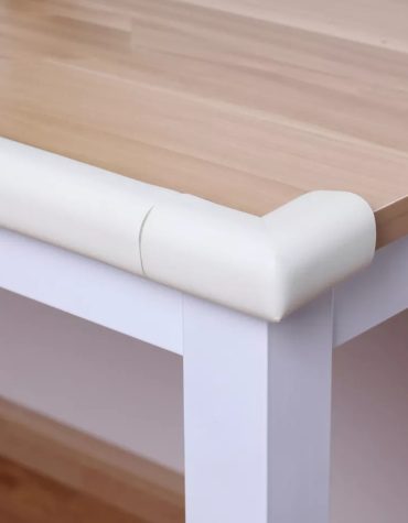 Vee Seven Child Protective Edge Guard & Corner Guards Kit - Extra Thick 3.5cm x 1.2cm - 4 Meter Roll with 8 Pre-Taped Corners - White Color | Food-Graded | Shock Absorbing - Babyproof Your Home Safely!"