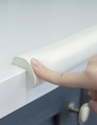 Vee Seven Child Protective Edge Guard & Corner Guards Kit - Extra Thick 3.5cm x 1.2cm - 4 Meter Roll with 8 Pre-Taped Corners - White Color | Food-Graded | Shock Absorbing - Babyproof Your Home Safely!"