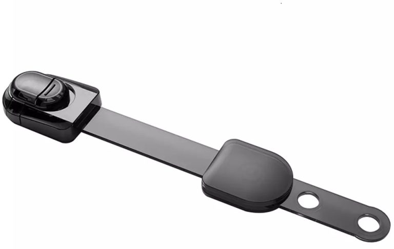 Vee Seven Premium Baby Safety Adjustable Lock - 1 Piece - Transparent Black Color - Easy Install with 3M Adhesive