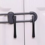 Vee Seven Premium Baby Safety Cabinet Lock - Black Color - 2-Piece Set - Premium Quality and Beautifully Engineered Design - Easy Install, No Damage, and Effortless Removal