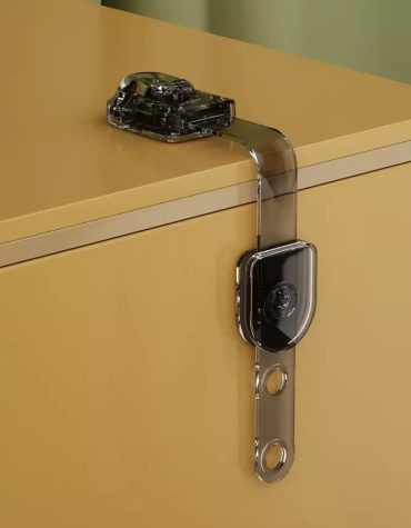 Vee Seven Premium Baby Safety Adjustable Lock - 1 Piece - Transparent Black Color - Easy Install with 3M Adhesive