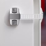 Vee Seven Premium Baby Safety Adjustable Multipurpose Lock - White and Gray Color - 1 Piece with 3M Pre-taped Adhesive
