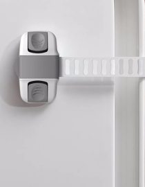 Vee Seven Premium Baby Safety Adjustable Multipurpose Lock - White and Gray Color - 1 Piece with 3M Pre-taped Adhesive