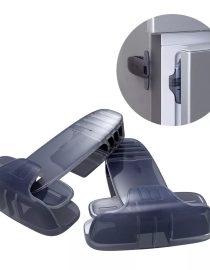 Vee Seven Premium Baby Safety Fridge Door Lock - Transparent Black Color - Secure Your Refrigerator with 3M Pre-taped Adhesive
