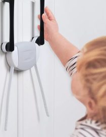 Vee Seven Premium Baby Safety Invisible Button Cabinet Lock - White & Gray - Smart Kids Proof - Premium Quality Material 1PC