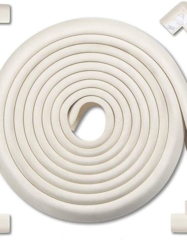 Vee Seven Child Protective Edge Guard & Corner Guards Kit - Extra Thick 3.5cm x 1.2cm - 4 Meter Roll with 8 Pre-Taped Corners - White Color | Food-Graded | Shock Absorbing - Babyproof Your Home Safely!"