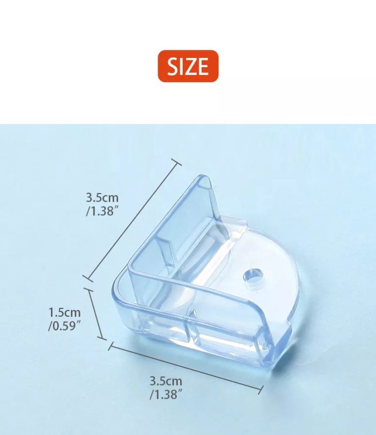 Vee Seven Premium Square Transparent Corner Guard - 4 Pieces - Clear, Sleek Protection with 3M Tape Adhesive for Your Little Ones