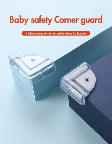 Vee Seven Premium Square Transparent Corner Guard - 4 Pieces - Clear, Sleek Protection with 3M Tape Adhesive for Your Little Ones