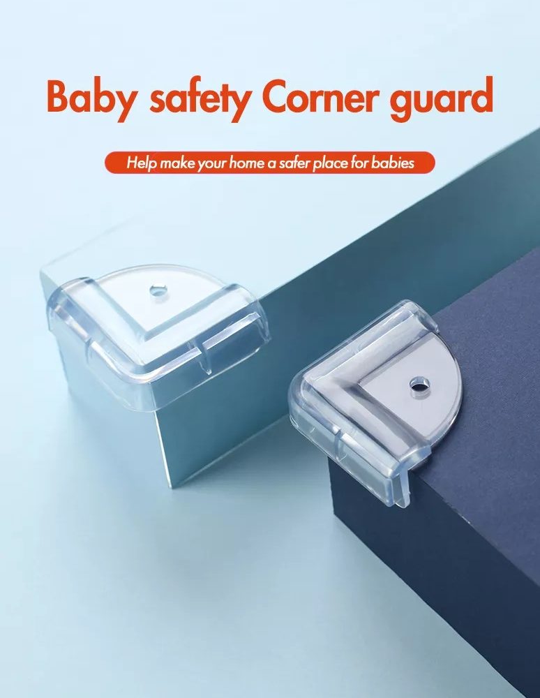 Vee Seven Premium Square Transparent Corner Guard - 4 Pieces - Clear, Sleek Protection with 3M Tape Adhesive for Your Little Ones