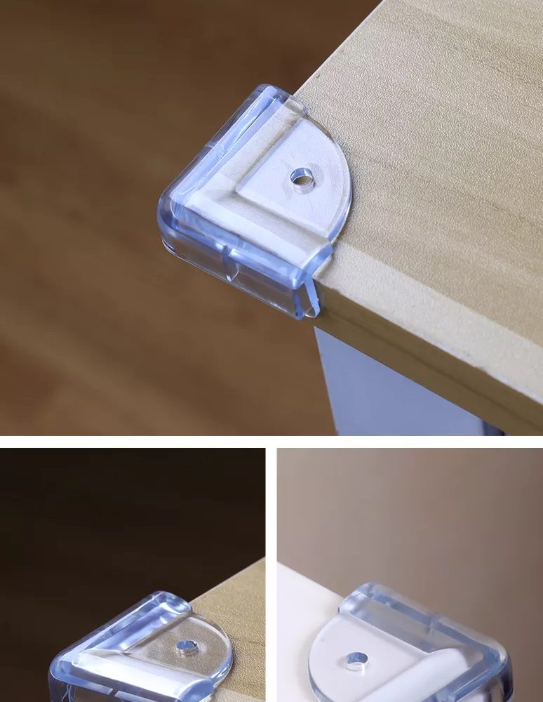 Vee Seven Premium Square Transparent Corner Guard - 4 Pieces - Clear, Sleek Protection with 3M Tape Adhesive for Your Little Ones