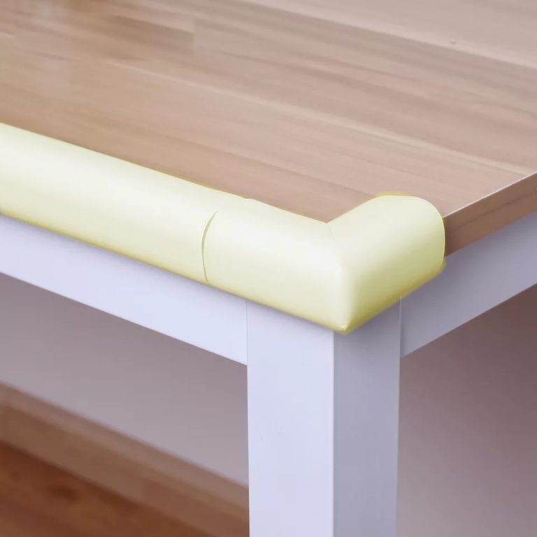 Vee Seven Premium Baby Safety Edge Guard & Corner Guards Kit - Extra Thick 3.5cm x 1.2cm - 4 Meter Roll with 8 Pre-Taped Corners - Ivory (Beige) Color | Food-Graded | Shock Absorbing - Babyproof Your Home Safely!"