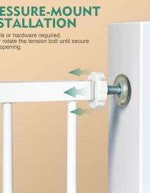 Vee Seven Easy-Install Auto Close Baby Safety Gate: Extra Tall, Wide, Durable Barrier for Stairs & Doorways - No Drilling Needed!