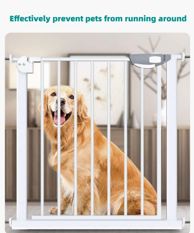 Vee Seven Easy-Install Auto Close Baby Safety Gate: Extra Tall, Wide, Durable Barrier for Stairs & Doorways - No Drilling Needed!