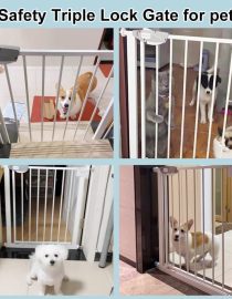 Vee Seven Easy-Install Auto Close Baby Safety Gate: Extra Tall, Wide, Durable Barrier for Stairs & Doorways - No Drilling Needed!